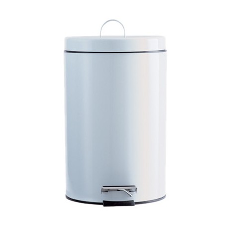 POUBELLE MÉTAL 12 L À PÉDALE BLANCHE