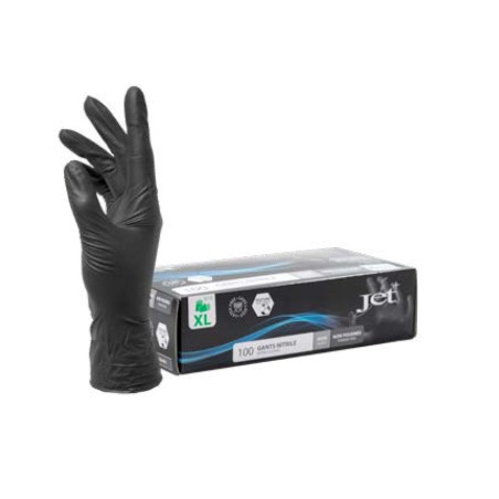 GANTS NITRILE NOIR NON POUDRES ÉPAIS